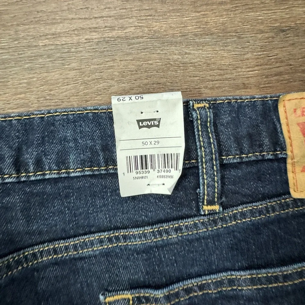 NWT‎ Levi's 502 Taper Men's Sz 50x29 Dark Wash Blue Denim Jeans